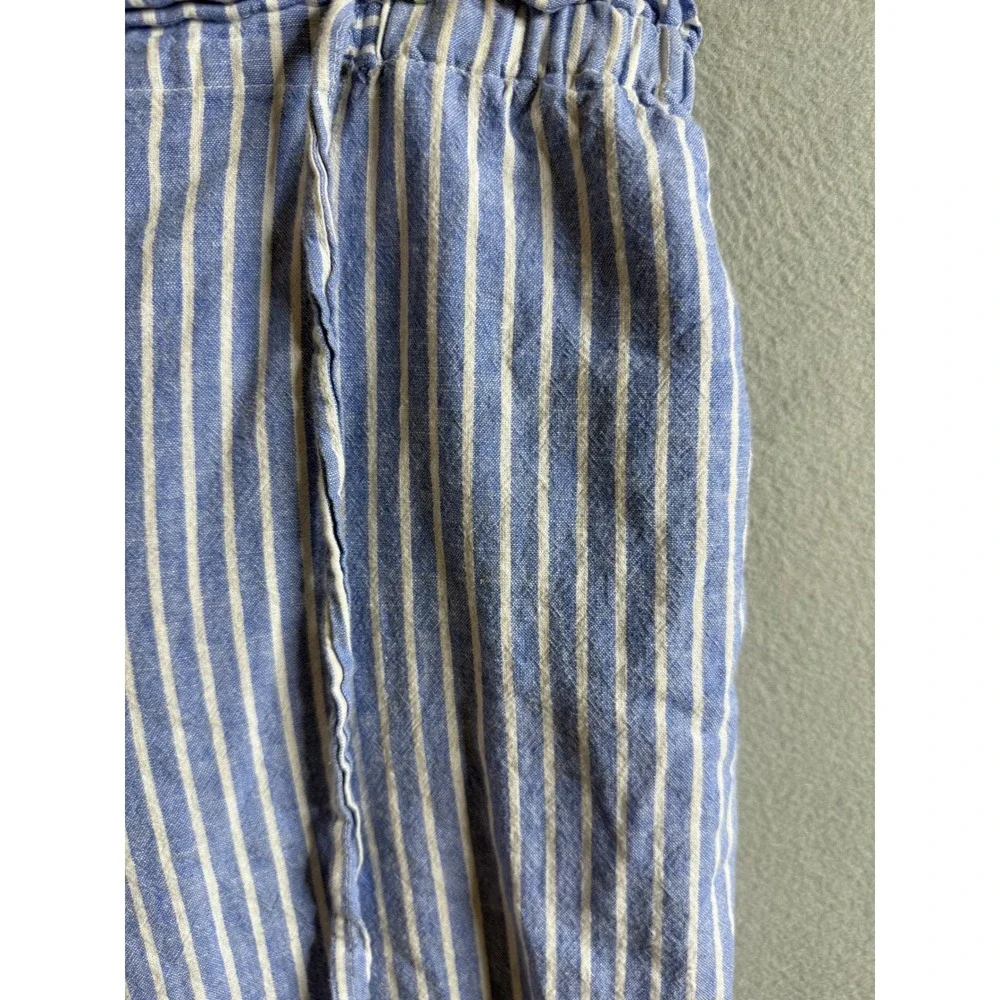 BeachLunchLounge Pants Women's Extra Large Striped Linen Blend Pants Drawstring‎